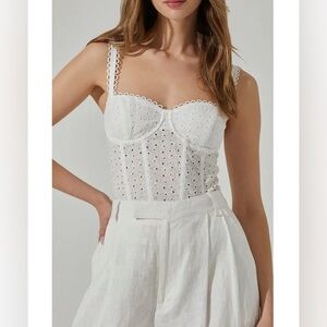 Astr White Eyelet Blouse